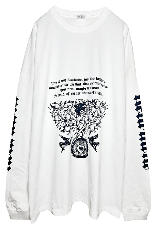 Big Long Sleeve Tshirts Headache ＜White＞